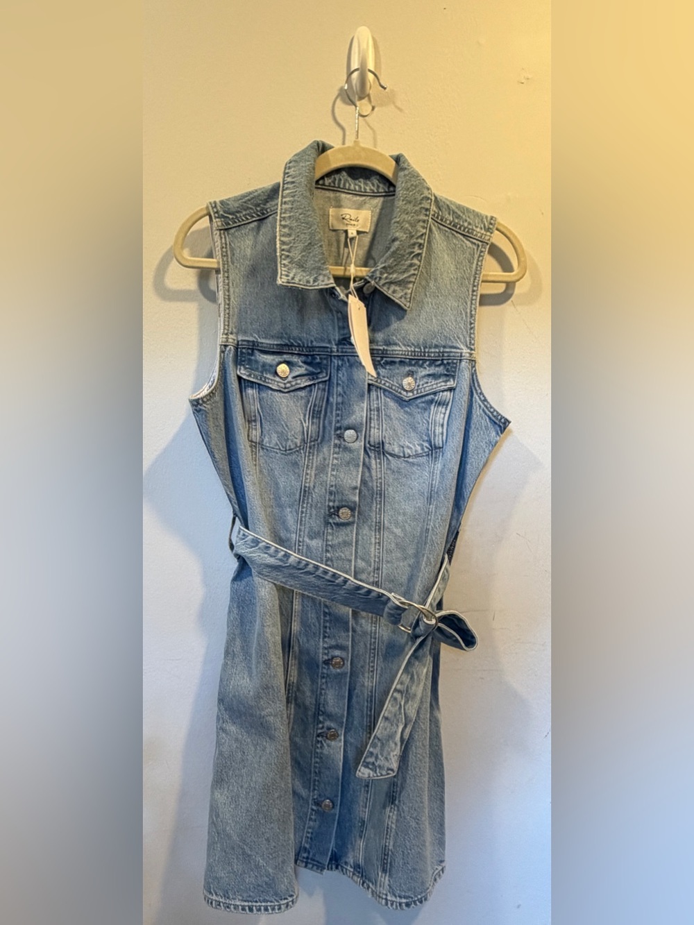 Rails Denim Wilshire Sleeveless Dress with Chest Pockets and Belt